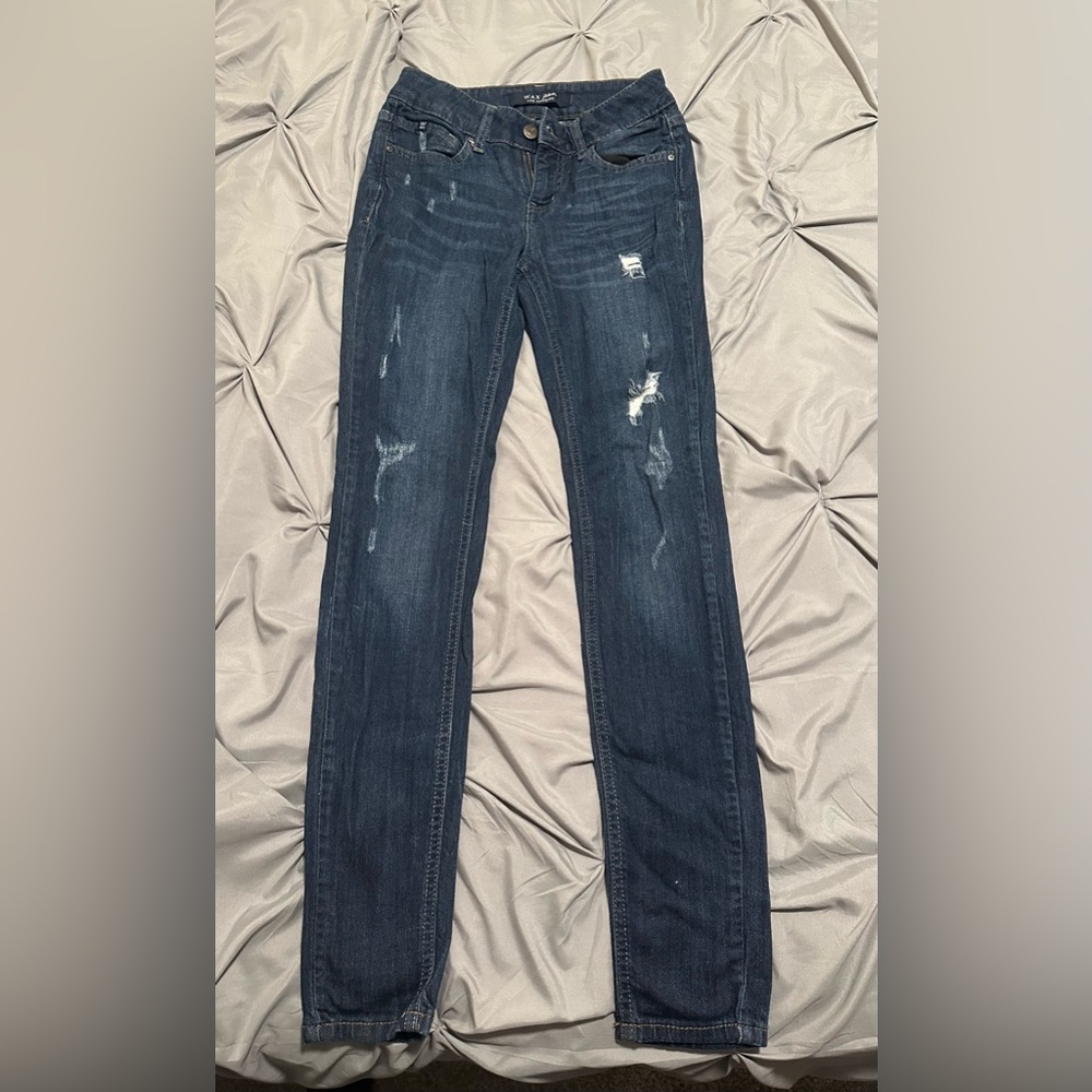 Dark Washed Wax Jeans